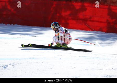 Ramona Siebenhofer (AUT) pendant la coupe du monde de ski 2022 FIS - femmes Super Giant, course de ski alpin à Cortina d'Ampezzo, Italie, janvier 23 2022 Banque D'Images