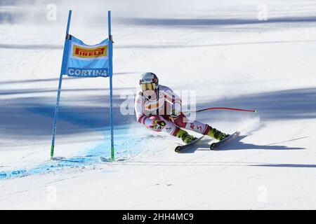 Ramona Siebenhofer (AUT) pendant la coupe du monde de ski 2022 FIS - femmes Super Giant, course de ski alpin à Cortina d'Ampezzo, Italie, janvier 23 2022 Banque D'Images