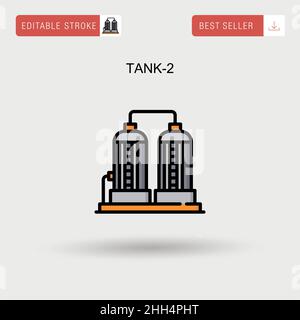 Icône de vecteur simple Tank-2. Illustration de Vecteur