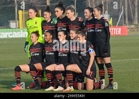 Milan, Italie.23rd janvier 2022.Vismara Sports Center, 23.01.22 Milan avant les femmes série Un match entre AC Milan et UC Sampdoria au Vismara Sports Center à Milan, Italie Cristiano Mazzi/SPP crédit: SPP Sport Press photo./Alamy Live News Banque D'Images