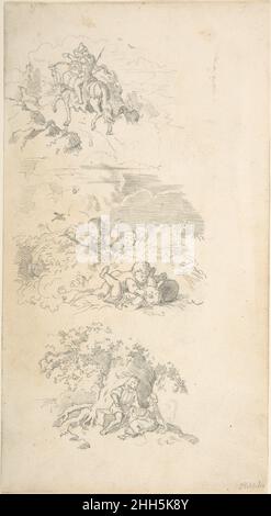 Trois dessins pour les illustrations de livre 1820–84 Adrian Ludwig Richter Allemand.Trois dessins pour les illustrations de livres.Adrian Ludwig Richter (allemand, Dresde 1803–1884 Dresde).1820–84.Graphite.Mises en plan Banque D'Images