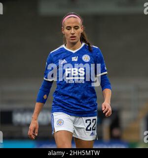 Burton, Royaume-Uni.23rd janvier 2022.Burton, Angleterre, 23rd janvier 20 Ashleigh Plumptre (22 Leicester City) en action dans le match WSL entre Leicester City et Aston Villa au Pirelli Stadium Gareth Evans/SPP crédit: SPP Sport Press photo./Alamy Live News Banque D'Images