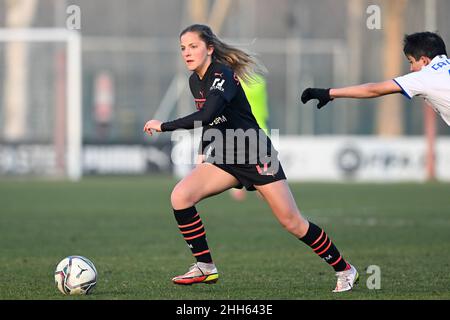 Milan, Italie.23rd janvier 2021.Vismara Sports Center, 23.01.22 Noa Selimohdzic (#17 AC Milan) pendant les femmes Serie Un match entre AC Milan et UC Sampdoria au Vismara Sports Center à Milan, Italie Cristiano Mazzi/SPP crédit: SPP Sport Press photo./Alamy Live News Banque D'Images