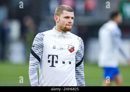 Rotterdam, pays-Bas.23rd janvier 2022.ROTTERDAM, PAYS-BAS - JANVIER 23: Django Warmerdam du FC Utrecht pendant le match néerlandais Eredivisie entre Sparta Rotterdam et le FC Utrecht à Het Kasteel le 23 janvier 2022 à Rotterdam, pays-Bas (photo de Herman Dingler/Orange Pictures) Credit: Orange pics BV/Alay Live News Banque D'Images