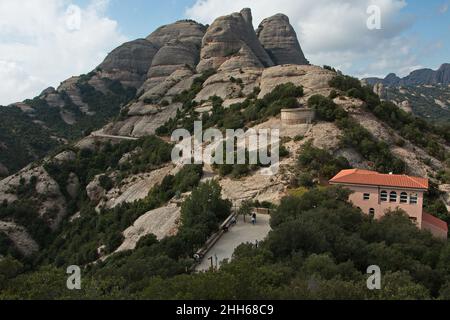 Station de montagne du funiculaire de Sant Joan à Montserrat, Catalogne, Espagne, Europe Banque D'Images