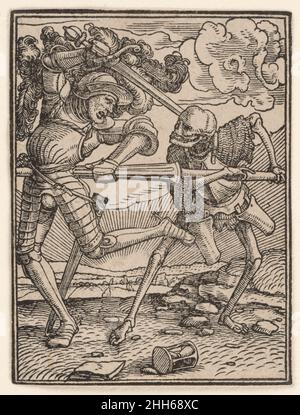 Le Chevalier, de la danse de la mort ca.1526, publié en 1538 conçu par Hans Holbein le jeune allemand.Le Chevalier, de la danse de la mort.Conçu par Hans Holbein le plus jeune (allemand, Augsbourg 1497/98–1543 Londres). CA.1526, publié en 1538.Coupe de bois.Imprime Banque D'Images