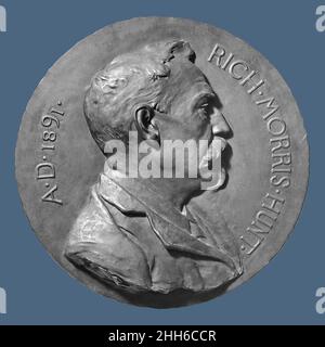 Richard Morris Hunt 1891, CAST 1892 Karl Theodore Bitter American, né Autriche Bitter et l'architecte Richard Morris Hunt (1827-1895) ont collaboré à l'exécution de certains des bâtiments américains les plus somptueusement décorés du début de 1890s.Après l’achèvement de la Maison du marbre à Newport, Rhode Island, le propriétaire William K. Vanderbilt a commandé Bitter pour sculpter des portraits en relief de marbre de Hunt et Jules Hardouin-Mansart qui avaient conçu le château de Versailles de Louis XIV, un clin d’œil à la grande tradition française dans laquelle Hunt a travaillé.Cette fonte a été produite en bronze en 1892, probablement à partir de la o Banque D'Images