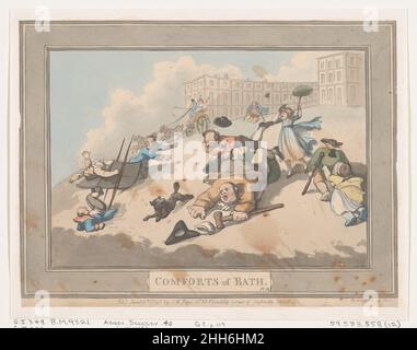 Confort de bain, assiette 12 6 janvier 1798 Thomas Rowlandson.Confort de la salle de bains, planche 12.Confort de la baignoire.Thomas Rowlandson (britannique, Londres 1757–1827 Londres).6 janvier 1798.Gravure et aquatint de couleur main.S. W. Fores (Londres).Imprime Banque D'Images