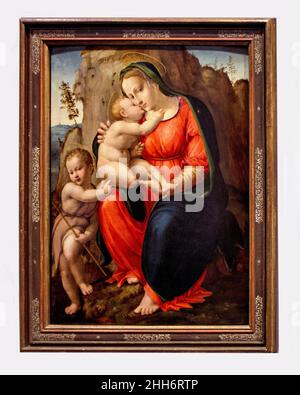 Réouverture du Musée d'Art de Toulon (reportage) Francesco GRANACCI (1469/77 - 1543) Vierge à l'enfant avec Saint Jean Baptiste Banque D'Images