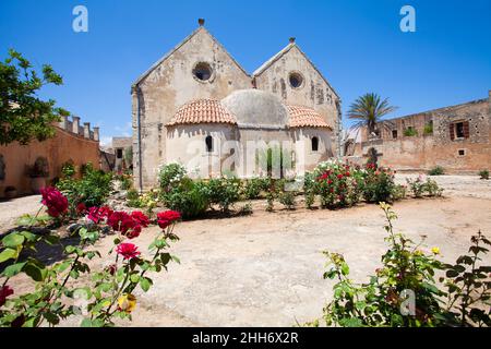 Monastère d'Arkadi sur l'île de Crète, Grèce.Église vénitienne baroque. Banque D'Images