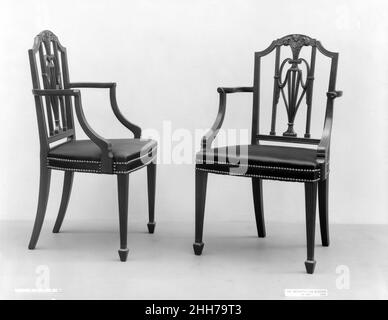 Fauteuil 1790–1800 américain.Fauteuil.Américain.1790–1800.Acajou.Probablement fabriqué à New York, États-Unis Banque D'Images