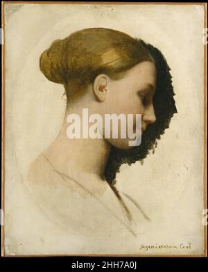 Madame Edmond Cavé (Marie-Élisabeth Blavot, née en 1810) ca.1831–34 Jean Auguste Dominique Ingres Français le sitter est un artiste qui expose régulièrement au salon et est également l'auteur de manuels de dessin populaires.À l'époque où Ingres la peint, elle est mariée à l'un de ses élèves, Clément Boulanger (1805-1842).Les traces d'un bord courbé sur la surface de la toile indiquent que le portrait avait été encadré comme un ovale avant qu'Ingres n'ajoute le dévouement à elle comme Madame Cavé, qui doit avoir lieu une décennie plus tard, après qu'elle se soit remariée.Portrait d’Ingres en 1844 de Monsieur Cavé (43.85.2) Banque D'Images