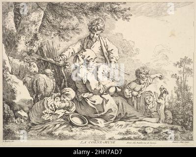 Cornemuses du milieu à la fin du 18th siècle Jacques Gabriel Huquier Français.Cornemuses 394591 Banque D'Images