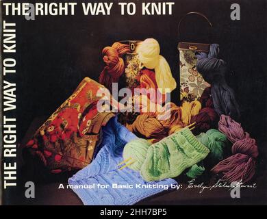 Manuel d'instructions vintage « The Right Way to Knit », USA 1967 Banque D'Images