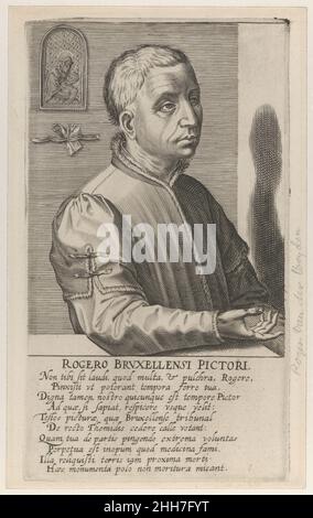 Roger van der Weyden le plus jeune, de la série Pictorum aliquot Celebrium.. CA.1610 Hendrick Hondius i Netherlandish.Roger van der Weyden le plus jeune, de la série Pictorum aliquot Celebrium..383781 artiste et éditeur: Hendrick Hondius I, Netherlandish, Duffel 1573?1650 Amsterdam, artiste: Après Cornelis Cort, Netherlandish, Hoorn ca.1533?1578 Rome, Sitter: Portrait de Rogier van der Weyden, Netherlandish, Tournai ca.1399?1464 Bruxelles, Roger van der Weyden le plus jeune, de la série Pictorum aliquot Celebrium.., ca.1610, gravure, env. 8 1/4 x 4 3/4 pouces(21 x 12 cm).Le M Banque D'Images