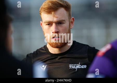 Newcastle, Royaume-Uni.23rd janvier 2022.NEWCASTLE UPON TYNE, ROYAUME-UNI.23rd JANVIER Alex Donaghy de Newcastle Thunder est photographié avant le match amical entre Newcastle Thunder et Wigan Warriors à Kingston Park, Newcastle, le samedi 22nd janvier 2022.(Credit: Chris Lishman | MI News) Credit: MI News & Sport /Alay Live News Banque D'Images