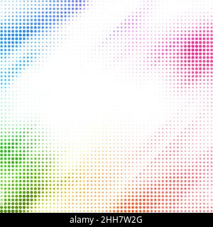 Motif en pointillés multicolore avec effet demi-ton.Arrière-plan graphique vectoriel coloré Illustration de Vecteur