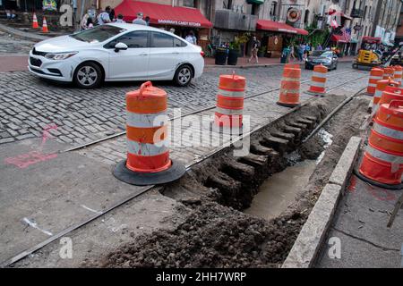 Construction montrant les traverses Banque D'Images