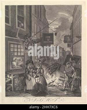 Nuit: Les quatre fois de jour 25 mars 1738 William Hogarth British.Nuit : les quatre fois du jour 403250 Banque D'Images