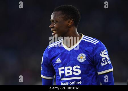 LEICESTER, ROYAUME-UNI.23rd JANV. Patson Daka de Leicester City lors du match Premier League entre Leicester City et Brighton et Hove Albion au King Power Stadium de Leicester le dimanche 23rd janvier 2022.(Credit: Jon Hobley | MI News) Credit: MI News & Sport /Alay Live News Banque D'Images