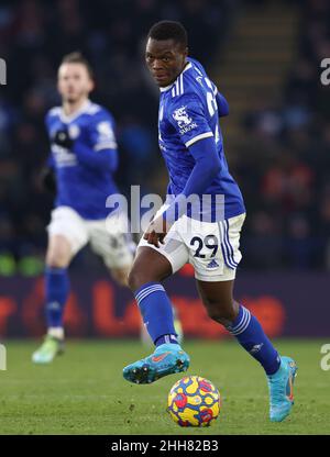Leicester, Royaume-Uni.23rd janvier 2022.Patson Daka de Leicester City pendant le match de la Premier League au King Power Stadium de Leicester.Crédit photo à lire : Darren Staples/Sportimage crédit : Sportimage/Alay Live News Banque D'Images