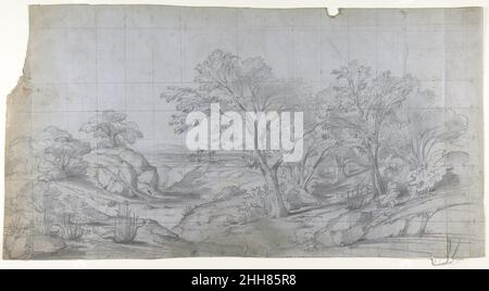 Design pour une scène à l'Opéra, Paris 1828–90 Eugène Cicéri French.Design pour une scène à l'Opéra, Paris 357862 Banque D'Images