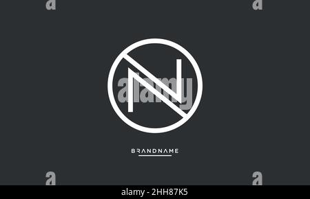 Lettres alphabétiques NON, SUR le monogramme initial logo Emblem Illustration de Vecteur