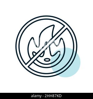 Icône de vecteur de symbole de feu interdit.Symbole de feu.Arrêter le feu.Échapper au feu Illustration de Vecteur