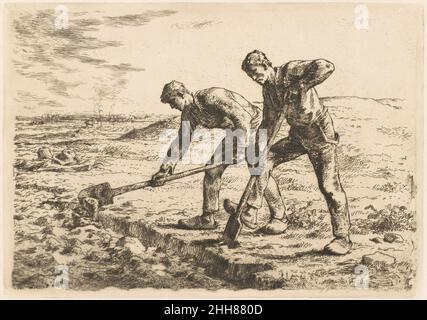 Les excavateurs ca.1855 Jean-François Millet Français.Les creuseurs 366265 Banque D'Images