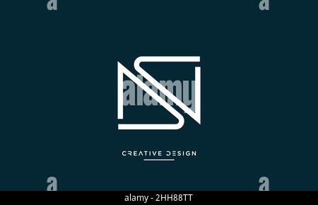 Lettres abstraites NS, SN logo Emblem Monogram Vector Template Illustration de Vecteur