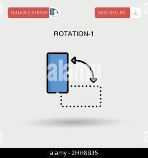 Rotation-1 icône de vecteur simple. Illustration de Vecteur