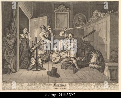 Hudibras catéchisé (douze grandes illustrations pour Hudibras de Samuel Butler, planche 9) du 1725 au 26 février William Hogarth British.Hudibras catéchisé (douze grandes illustrations pour Hudibras de Samuel Butler, planche 9) 396572 Banque D'Images