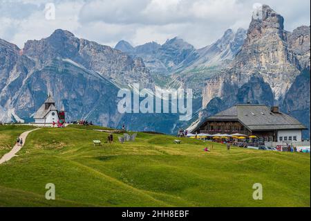 Le plateau de Pralongia au coeur des Dolomites, entre Corvara et San Cassiano Banque D'Images