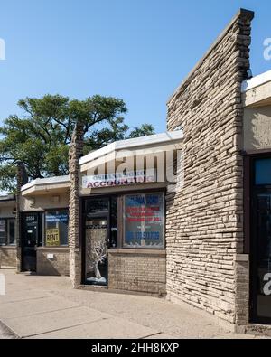 Bâtiment moderniste sur Peterson Avenue à Chicago Banque D'Images