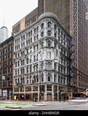 Delaware Building à Chicago Loop conçu par Julius H. Huber Banque D'Images