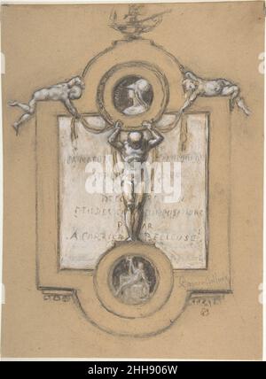 Design pour une Frontispiece 19th siècle Albert-Ernest Carrier-Belleuse Français.Conception pour une Frontispiece 334349 Banque D'Images