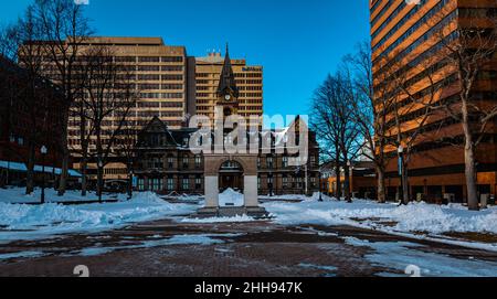 lieu historique national du canada de l'hôtel de ville de halifax au milieu de l'hiver Banque D'Images