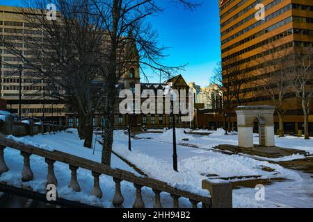 lieu historique national du canada de l'hôtel de ville de halifax au milieu de l'hiver Banque D'Images