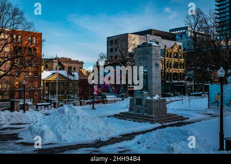 place de la grande parade de halifax au milieu de l'hiver Banque D'Images