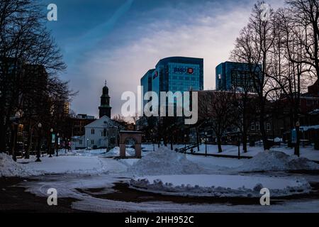 place de la grande parade de halifax au milieu de l'hiver Banque D'Images