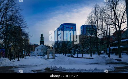 place de la grande parade de halifax au milieu de l'hiver Banque D'Images