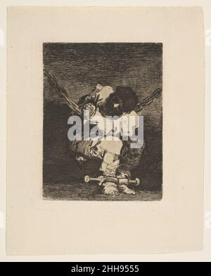 "La garde est aussi barbare que le crime" (Tan bárbara la seguridad como el delito) ca.1815 (publié après 1867) Goya (Francisco de Goya y Lucientes) Espagnol en dehors ou après l'édition 1867 publiée dans Gazette des Beaux-Arts."La garde est aussi barbare que le crime" (Tan bárbara la seguridad como el delito) 333803 Banque D'Images