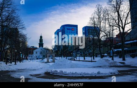 place de la grande parade de halifax au milieu de l'hiver Banque D'Images