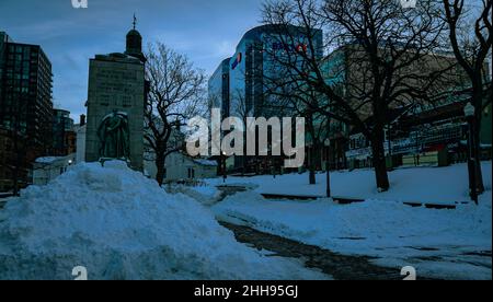 place de la grande parade de halifax au milieu de l'hiver Banque D'Images