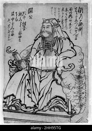 Guan Yu assis (Dieu chinois de la guerre) 18th–19th siècle attribué aux Japonais Katsushika Hokusai.Guan Yu assis (Dieu chinois de la guerre).Attribué à Katsushika Hokusai (japonais, Tokyo (Edo) 1760–1849 Tokyo (Edo)).Japon.18th–19th siècle.Encre sur papier.Période Edo (1615–1868).Peintures Banque D'Images