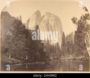 Cathedral Rock, River View 1861 Carleton E. Watkins American.Cathedral Rock, vue sur la rivière 286424 Banque D'Images