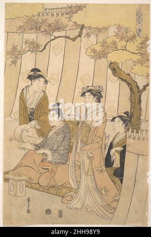 Prince Genji et trois jeunes femmes Chōbunsai Eishi Japonais.Prince Genji et trois jeunes femmes 56088 Banque D'Images