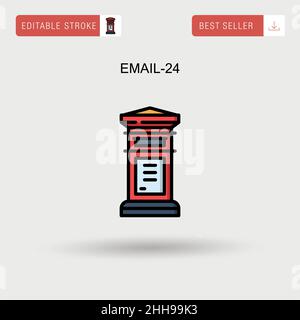 Email-24 icône de vecteur simple. Illustration de Vecteur