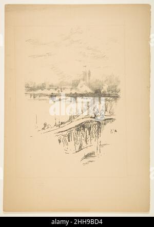 The Savoy Pigeons 1896 James McNeill Whistler American.Les cochons de Savoie.James McNeill Whistler (américain, Lowell, Massachusetts 1834–1903 London).1896. Lithographie de transfert, tirée sur papier de transfert blanc à texture de pierre grainée; seul état (Chicago), de l'édition publiée imprimée à partir d'une pierre supplémentaire; imprimé à l'encre noire sur papier épais à la crème.Imprime Banque D'Images