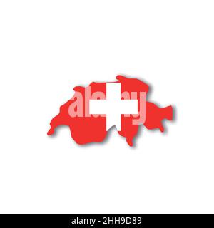 Drapeau national suisse en forme de carte de pays Illustration de Vecteur